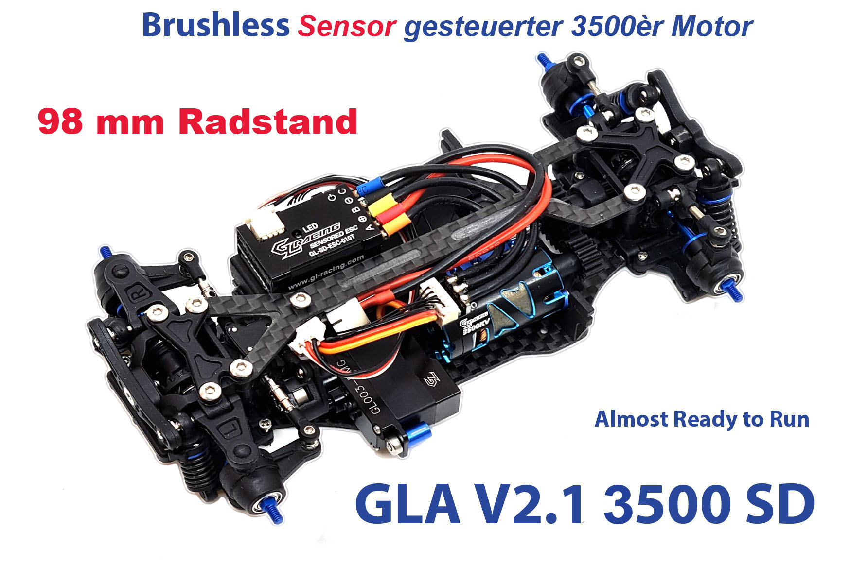 GLA-V2.1 1/27 4WD Chassis (Almost Ready to Run) - 98MM-RTR-3500 Sensor